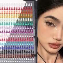 15 Màu Tóc, Cơ Thể, Mặt, Móng Tay, Miếng Dán Đá Quý Mắt Để Trang Trí Sáng Bóng - Nhiều màu - Xem 8