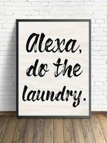 1入組極簡風格帆布印刷海報，洗衣房口號帆布壁畫，浴室洗衣房牆壁裝飾藝術畫，家居裝飾，不含相框