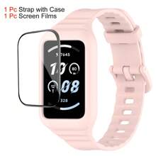 Replacement Silicone Strap Case Compatible With Honor Band 9 Watchband Sport Bracelet For Honor Band 9 Protection Cover Case For Men And Women As A Gift For Students Returning To School
