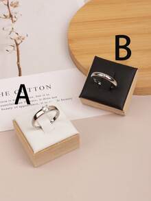 1pc Natural Bamboo Wooden Ring Holder Jewelry Display Stand For Ring - Multicolor - View 1