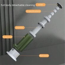 1入組香腸注射器機，塑料香腸注射器，手動香腸灌裝機，配有四個灌裝管，香腸灌裝機，肉類灌裝器，手動薩拉米製造機，廚房工具，食品，烹飪，肉類，禽類，廚房，廚房用品，廚房工具，廚房物品。 - 彩色 - 查看 7