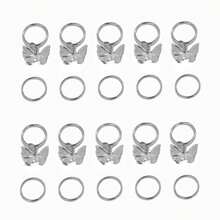 20 piezas Nuevos clips de accesorios de trenzas africana de metal, Lazos de pelo abierto con mariposas, Decoración de trenzado hueco vintage para bricolaje. - Multicolor - Ver 9