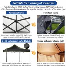 1 PC padiglione pieghevole padiglione 3x3 impermeabile stabile resistente all'inverno padiglione da giardino, padiglione pop-up con 4 pareti laterali, tenda da festa 3x3 per giardino, festa, protezione UV 50+ 3 livelli regolabili in altezza