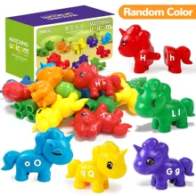 Christmas Decoration Matching Letters Color Fine Motor Toy, Double-Sided ABC Dinosaur Number Match Game , Preschool Educational Montessori Learning Toys For Boys Girls(All Random Colors) (Random Accessories) (Random Style)School, Student,Stationery,School Supplies,Montessori Toys,Games,Kids Toys - Multicolor - View 15