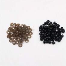 5mm-18mm Black Plastic Safety Eyes Animal Eyes For Amigurumi With Washers Diy Crochet Crafts TeddyBear Making Supplies Decoration Accessories 100pcs/Bag