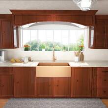 Lordear 30 Inch Undermount Single Bowl Stainless Steel Farmhouse Apron Kitchen Sink With Bottom Rinse Grid,Roll-Up Rack,Basket Strainer - 玫瑰金 - 查看 5