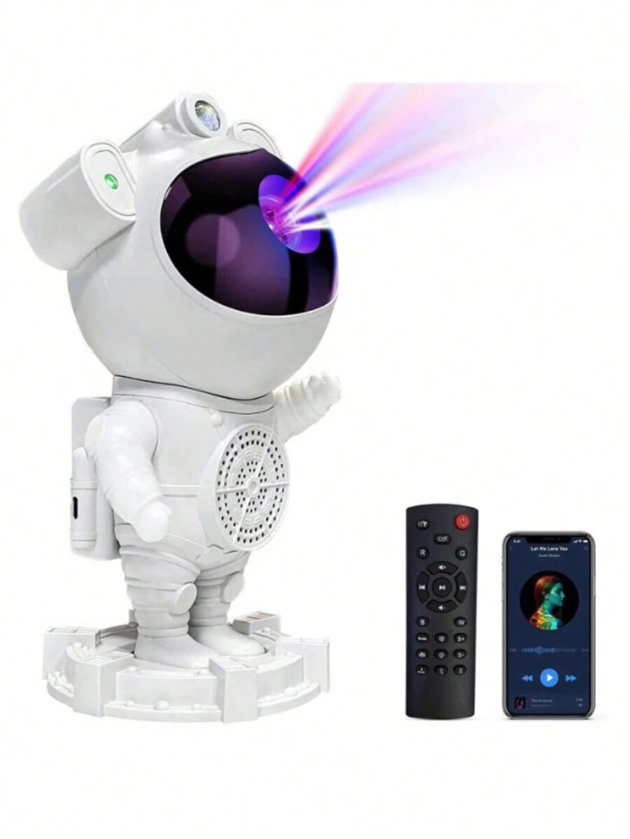 Luces de proyección, Proyector Astronauta Galaxia con altavoz, Luces Galaxia de Estrellas y Luna con Mando, Proyector Galaxia Estrellado. - Blanco - Ver 1