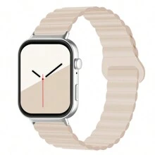 1 pièce Bracelet magnétique silicone bicolore , compatible avec les montres connectées Watch Fit 3, Watch Fit 4 et Watch Fit 4 Pro, avec connecteur en métal