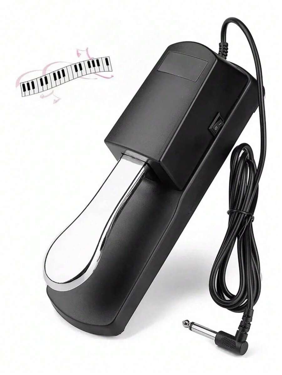 Pedal Piano Piano Sustain Pedal Pedal Universal para Pianos Eléctricos y Digitales con Interruptor de Polaridad Pedal de Sostenido Suela de Goma Antideslizante - Multicolor - Ver 1