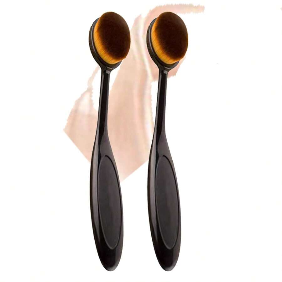 1 paquete Cepillo de dientes Brocha de base Brocha de maquillaje ovalada Cepillos de cepillo de dientes de polvo suelto para mezclar cosméticos en polvo impecables de crema líquida, herramientas de cosméticos,pinceles de maquillaje brochas para maquillaje cepillo maquillaje pincel maquillaje pinceles para maquillaje - Negro - Ver 1