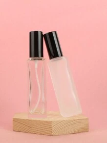 Square 20ml Black Frosted Refillable Perfume & Toner Spray Bottle, Transparent Glass Fine Mist Press Pump Portable Empty Container For Essence, Liquid Sampling - Available In A Pack Of 1/3/5/10