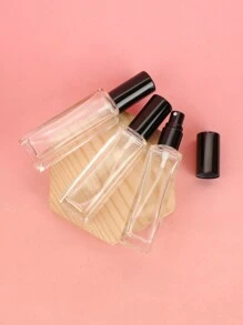 Square 20ml Black Frosted Refillable Perfume & Toner Spray Bottle, Transparent Glass Fine Mist Press Pump Portable Empty Container For Essence, Liquid Sampling - Available In A Pack Of 1/3/5/10