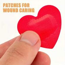10pcs/Set Red Heart Band Aid Waterproof Breathable Wound Plasters Heart Shaped Skin Patch Concert Body Stickers - Red - View 3
