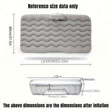 1套汽車充氣床墊汽車用品充氣墊子SUV後座汽車床後座空氣墊蓋折疊床 - 灰色 - 查看 6