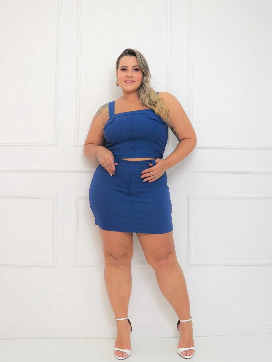 Plus Size Co-Ords - Màu xanh lam - Xem 1