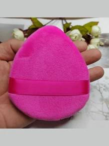 1 pieza Esponja de maquillaje con forma de lengua agrandada, aplicador de maquillaje triangular suave para polvo suelto, polvo compacto, rubor, adecuado para mezclar base de maquillaje, accesorios de cuidado de la belleza del rostro, portátil para viajes de verano