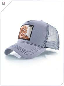 KKISSBAOBEI قبعة بيسبول مخصصة لجميع المواسم مع شارة مطرزة لصورة أسد غير محددة الجنس، للإرتداء اليومي العادي والرياضياترمضان