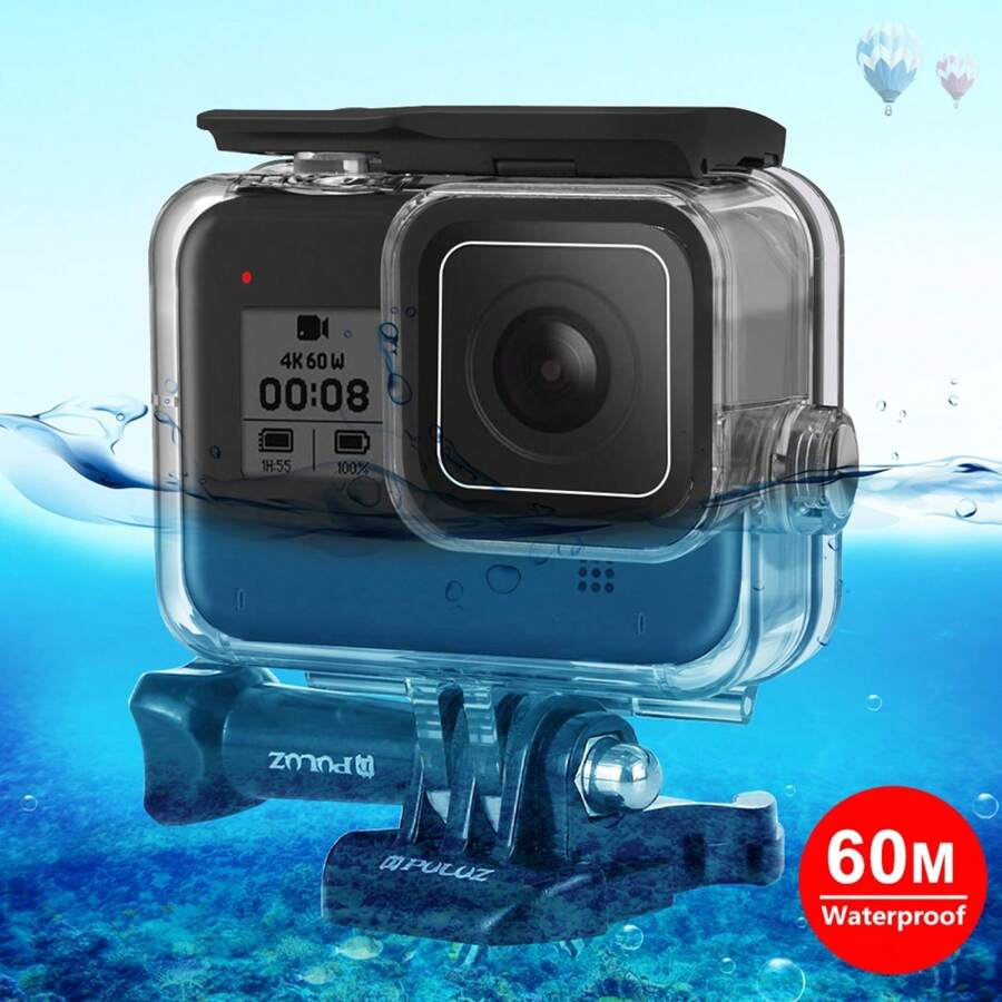 PULUZ 60米水下防水相机外壳,适用于GoPro HERO8 Black - 透明 - 查看 1