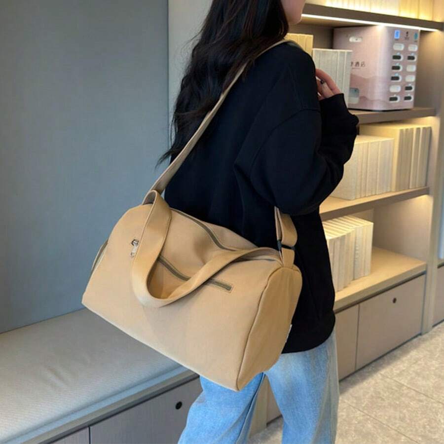 Túi du lịch sức chứa lớn thời trang, đơn giản và di động để tập thể dục và các hoạt động ngoài trời - màu nâu - Xem 1