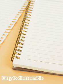 1 pezzo Taccuino a spirale vintage in carta kraft spessa, blocco note con linee a griglia minimalista per studenti, consegna casuale