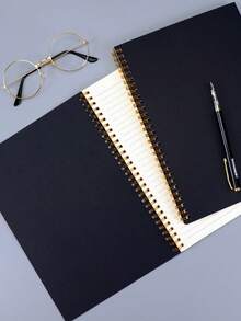 1 pezzo Taccuino a spirale vintage in carta kraft spessa, blocco note con linee a griglia minimalista per studenti, consegna casuale