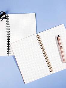 1 pezzo Taccuino a spirale vintage in carta kraft spessa, blocco note con linee a griglia minimalista per studenti, consegna casuale