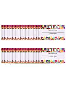 50 piezas/paquete Tarjeta de recompensa, tarjeta de puntos, tarjeta de ánimo para el aprendizaje - Multicolor - Ver 8