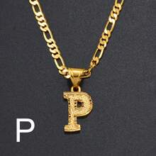 1pc Ladies' Gold Or Silver A-Z Alphabet Pendant Necklace, Charm Jewelry For Birthday/Party/Wedding - Gold - View 28