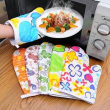 2 Piezas Guantes microondas Guantes de Cocina Guantes para microondas agarraderas Guantes aislantes de Calor para Hornear Guantes Anti escaldaduras Guantes De Horno, Cordón Impreso De Algodón De Poliéster Para Cocinar Guantes De Microondas Para Horno De Cocina - Multicolor - Ver 1