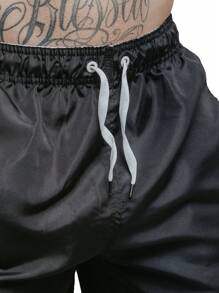 Short Tactel Masculino Adulto Liso Básico Esportivo Diversas Cores - Preto - Visão 4