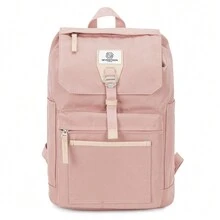 Seventeen London Modern 'Fulham' Fold Top Backpack In A Classic Urban Design – Fits Laptops Up To 15" - Pink - View 1