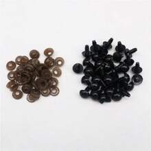 5mm-18mm Black Plastic Safety Eyes Animal Eyes For Amigurumi With Washers Diy Crochet Crafts TeddyBear Making Supplies Decoration Accessories 100pcs/Bag