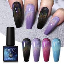 MAOMIA 1 件彩虹猫眼指甲油凝胶 9ml 闪亮磁性指甲油凝胶 DIY 艺术设计不同颜色猫眼美甲沙龙