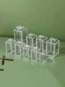 2pcs Transparent PVC Printed Gift Packaging Box, Plastic Food Packaging Box And Gift Box For Children's Day - Transparent - View 4