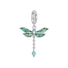 bamoer 1 PC 925 Sterling Silver Butterfly Dragonfly Charm Bead Flower Daisy Green Cubic Zirconia Pendant Fit Women DIY Bracelet Necklace Fine Jewelry Valentines - Multicolor - View 13