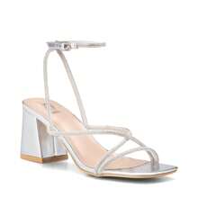 Weide Sandalias de Dama Mujer Zapatos Tacones Fiesta Grueso Moda Weide - Plateado - Ver 5