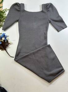 Women Sweater Dresses - Xám - Xem 1