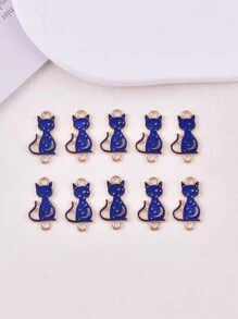 10 peças/pacote de Amuletos de Liga de Metal Sol Lua Gato para Mulheres, Fazendo Brincos e Pulseiras de Joias DIY