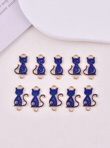 10 peças/pacote de Amuletos de Liga de Metal Sol Lua Gato para Mulheres, Fazendo Brincos e Pulseiras de Joias DIY