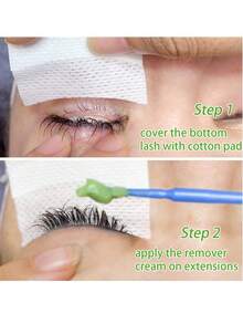 1 botella de removedor de pestañas de 10g adecuada para extensiones de pestañas / racimos de pestañas. Removedor de crema para pegamento de pestañas seguro y efectivo, baja irritación para pieles sensibles. Removedor de extensiones de pestañas de fácil disolución, rápido de quitar y adecuado para salones y profesionales. (Sabor a melón) - Negro - Ver 6