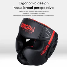 GINGPAI BOXING Casque de boxe professionnel pour adultes et adolescents, casque fermé pour l'entraînement en kickboxing, casque de protection épais pour le combat à l'entraînement en taekwondo, muay thaï, pour hommes et femmes