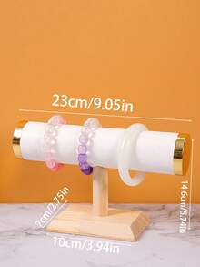 1 件简约时尚单层木制手表/手链展示架，多色可选珠宝收纳盒商店展示道具 - 彩色 - 查看 2