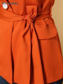 Women Blouses - Orange - View 8