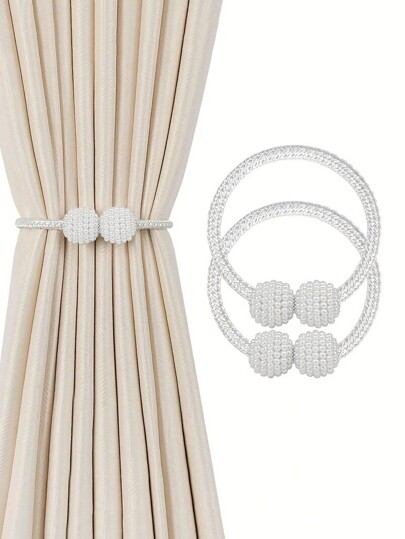 2pcs Magnetic Curtain Tiebacks Polyester Rope Holdbacks Contemporary Style Window Drapery Tie Fixer For Home Office Decor Gifts Birthday Graduation
