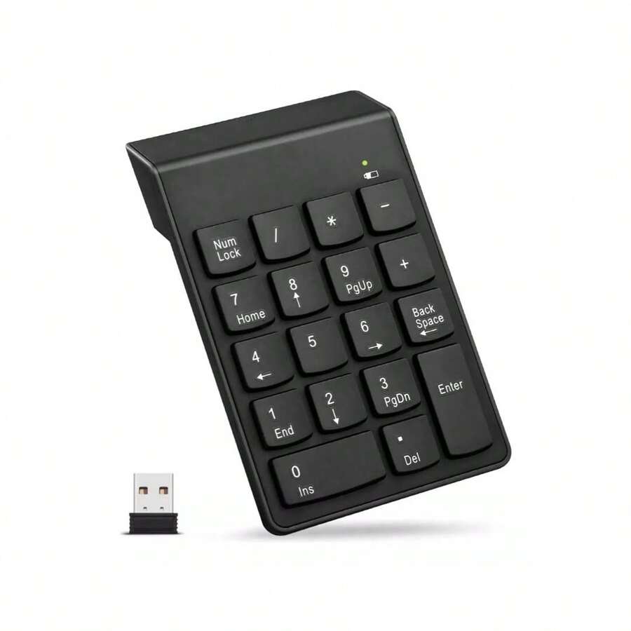 Teclado Numerico Inalambrico 2.4 Ghz Pc iOS Android Mini Teclado Numérico 19 Teclas color Negro - Negro - Ver 1