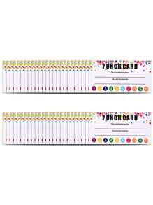 50 piezas/paquete Tarjeta de recompensa, tarjeta de puntos, tarjeta de ánimo para el aprendizaje - Multicolor - Ver 9