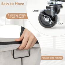 Laundry Hamper, 130L Large Capacity Handwoven Rattan Laundry Basket With Lid & Lockable Wheels, 2 Section Clothes Hamper With Handle & Removable Liner Bag, Rattan Weaving Laundry Basket For Laundry Room, Bathroom - Beige - View 4