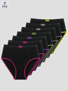 MIOTAN Set de 7 piezas de cómodas braguitas triangulares para mujeres de talle alto en varios colores