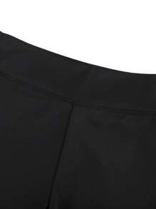 Annil Tween Girl Bottom Shark Pants 骑行短裤 夏季瑜伽裤 弹力五分裤 - 黑色 - 查看 5