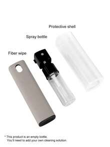 1pc Reusable Liquid-Free Screen Cleaning Kit, Includes Washable Microfiber Screen Cleaner Cloth With Spray Bottle, Anti-Fingerprint Dust Removal Tool. Suitable For Electronic Devices, Car GPS Screens, Dashboards, Computers, TVs, Phones. Essential Small Tool For Home, Office, Travel. Great Gift For Tech Enthusiasts, Drivers, Students, And Office Workers. Easy To Carry In Pocket Or Bag. - Grey - View 4